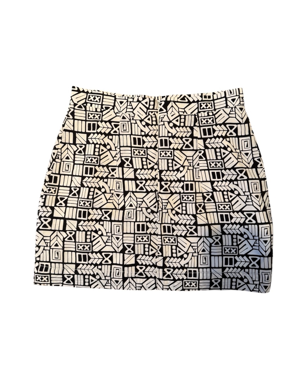 RARE Amanda Uprichard Black & White Geometric 100% silk Mini Skirt S
